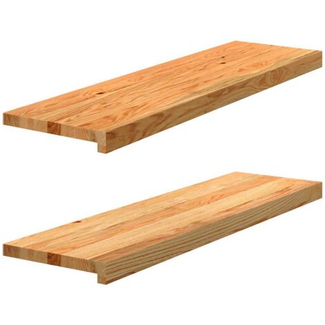 vidaXL Davanzali 2 pz Marrone Chiaro 90x30x2 cm Legno Massello Rovere