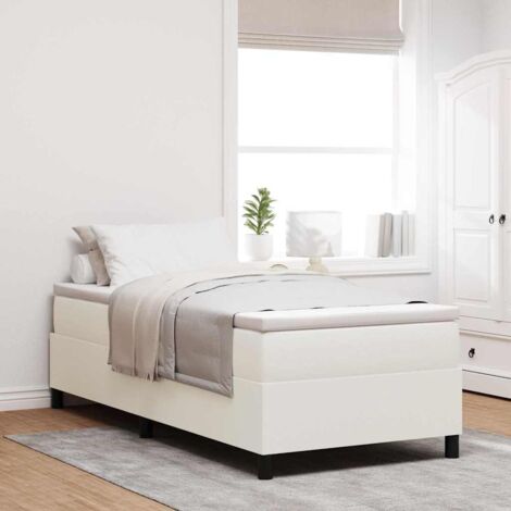 vidaXL Letto a molle Crema 80 x 200 cm Tessuto in velluto a coste (1/5)