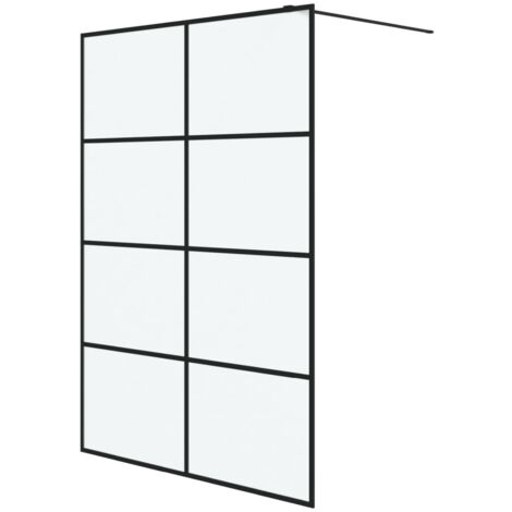 Parete Doccia Walk in Nera 140x195 cm Vetro Smerigliato ESG vidaXL