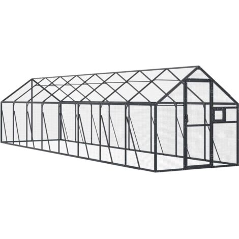 vidaXL Voliera Antracite 1,79x8x1,85 m in Alluminio