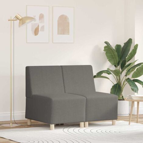 vidaXL Unità di Divano Modulare Senza Braccioli 2 pcs Grigio chiaro