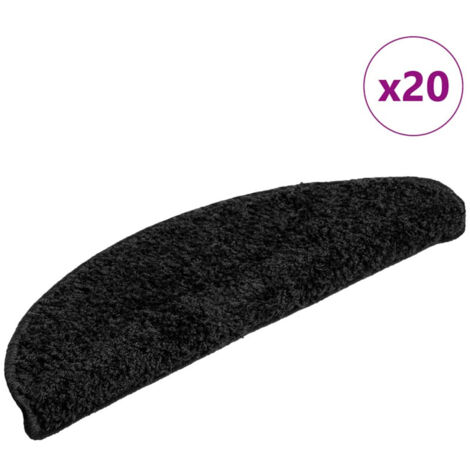 Tappetini per scale 20 pz 56x17x3 cm Nero Semicircolari vidaXL