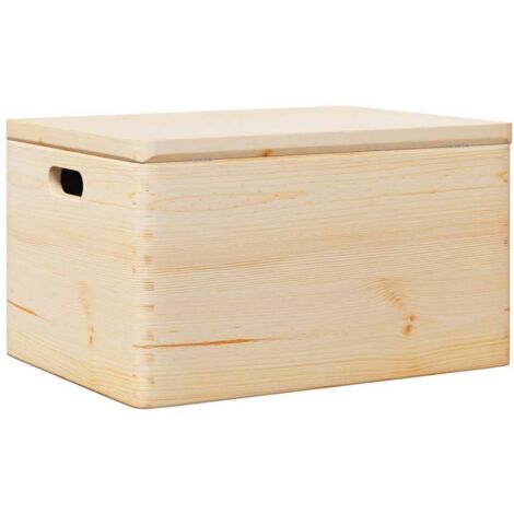 vidaXL Scatola in Legno con Coperchio&Manici 40x30x23 cm Legno di Pino