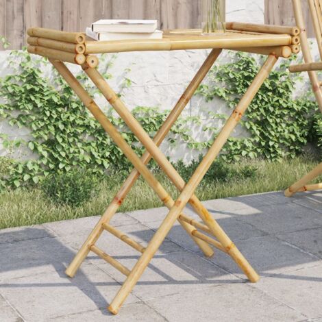 vidaXL Tavolino Vassoio Pieghevole 70,5x42,5x80 cm in Bambù (1/6)