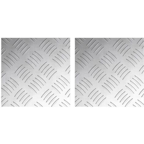 vidaXL Dischi Quadrati 2 pcs Argento 20 x 20 cm Alluminio
