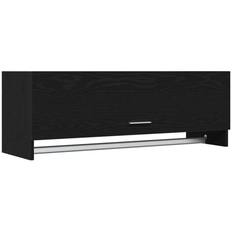 vidaXL Guardaroba Rovere Nero 100 x 32,5 x 35 cm Legno multistrato