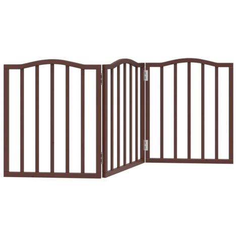 vidaXL Cancello Cani Pieghevole 3 Pannelli Rovere Marrone 150cm Pioppo