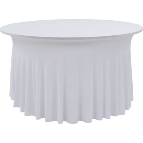 vidaXL Copertura Elastica per Tavolo con Gonna 2 pz 120x74 cm Bianco