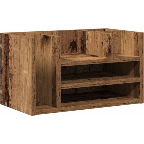 vidaXL Organizzatore da scrivania rovere artigianale 44.5 x 24 x 25 cm