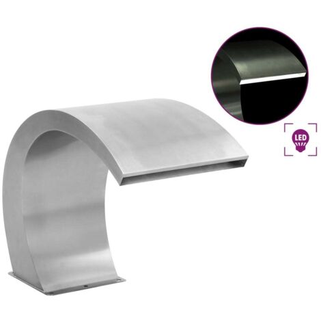 vidaXL Fontana per Piscina con LED in Acciaio Inox 30x60x45 cm
