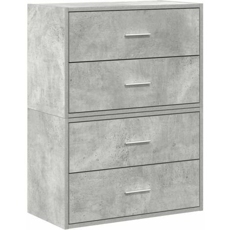 vidaXL Armadi con 2 Cassetti 2 pz Grigio Cemento 60x31x40cm Truciolato