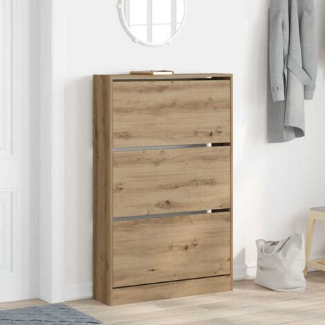 vidaXL Armadio per Scarpe rovere artigianale 80 x 21 x 125.5 cm