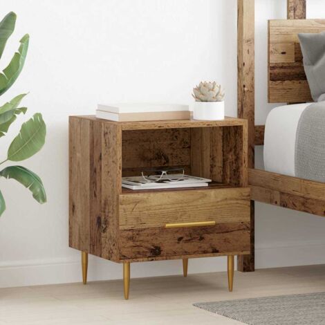 vidaXL Comodino Marrone 40 x 35 x 47,5 cm Legno multistrato (1/5)