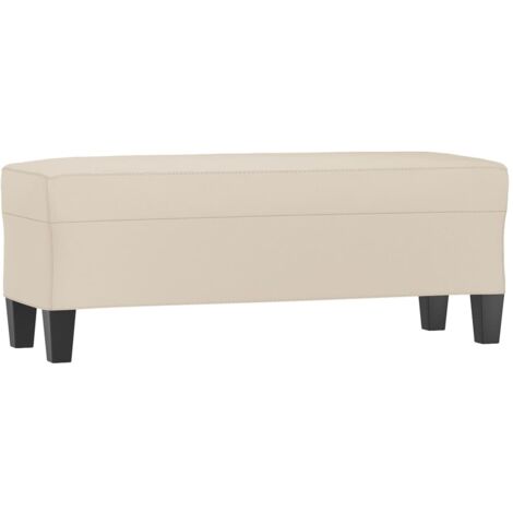 vidaXL Panca crema 100x35x41 cm in Microfibra