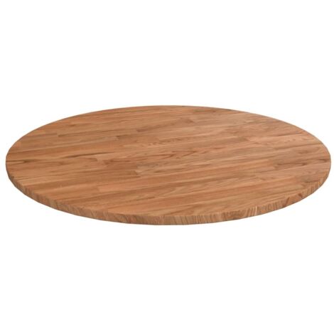 vidaXL Piano Tavolo Rotondo Marrone Chiaro Ø50x1,5 cm Rovere Trattato