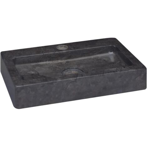 vidaXL Lavello a Parete Nero 38x24x6,5 cm in Marmo