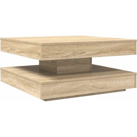 vidaXL Tavolino da Caffè Girevole a 360 Gradi Sonoma 70x70x34,5 cm