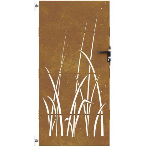 Cancello da Giardino 85x175 cm in Acciaio Corten Design Erba vidaXL