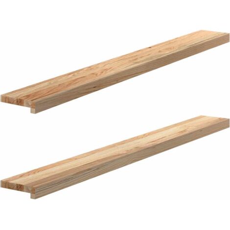 vidaXL Davanzali 2 pz Non Trattati 140x15x2cm Legno Massello di Rovere