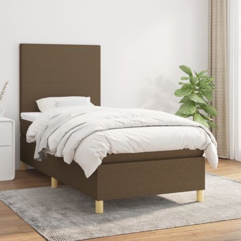 Giroletto a Molle con Materasso Marrone Scuro 80x200 cm Tessuto vidaXL (1/5)