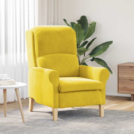 vidaXL poltrona Giallo 76 x 94 x 102 cm Velluto