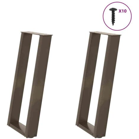 Gambe per tavolo consolle a forma di U 2 pz in acciaio naturale 28x(72-73) cm vidaXL (1/5)