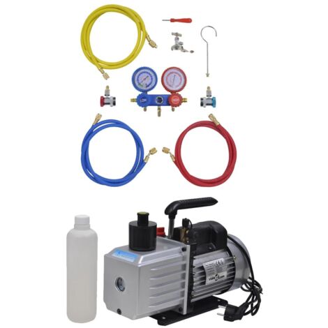 vidaXL Kit Pompa di Aspirazione 100 L/min con Manometro a 2 Vie