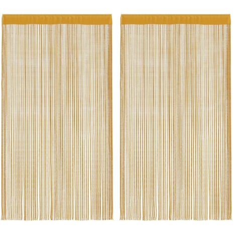 vidaXL Tende a Filo 2 pz Oro 100x250 cm