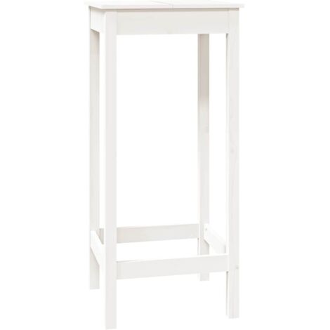 vidaXL Tavolo da Bar Bianco 50x50x110 cm in Legno Massello di
