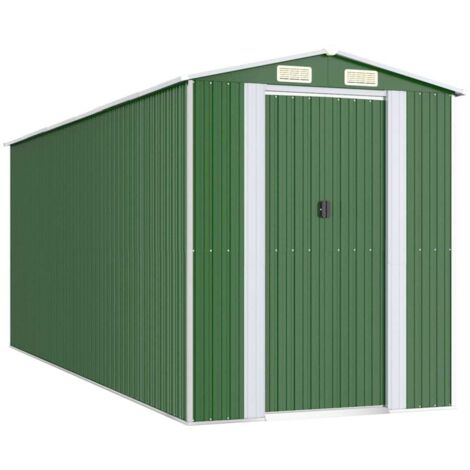 vidaXL Capanno da Giardino Verde 192x523x223 cm Acciaio Zincato