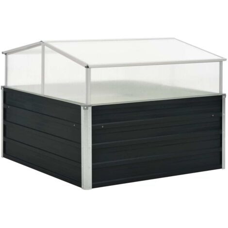 vidaXL Serra Antracite 100x100x77 cm in Acciaio Zincato