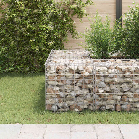 vidaXL Gabbione Letto Rialzato a Cubo in Filo di Acciaio 50x50x50 cm