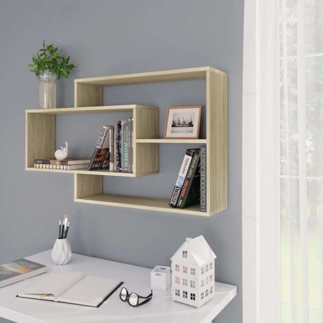 vidaXL Mensole a Muro Rovere Sonoma 104x20x58,5cm in Legno Multistrato