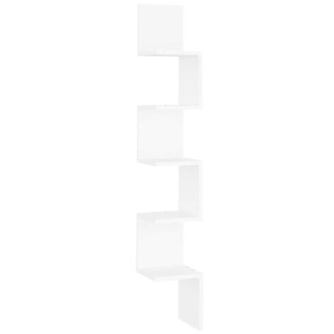 vidaXL Scaffale Angolare da Parete Bianco 20x20x127,5cm in Truciolato