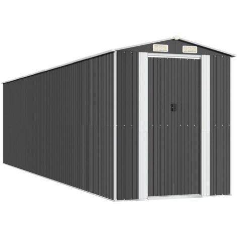 vidaXL Capanno da Giardino Antracite 192x772x223 cm in Acciaio Zincato