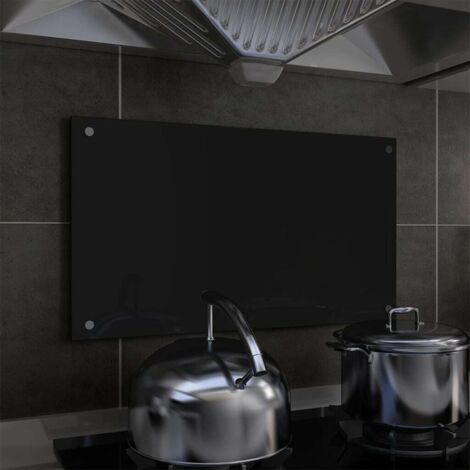 vidaXL Paraschizzi per Cucina Nero 70x40 cm in Vetro Temperato