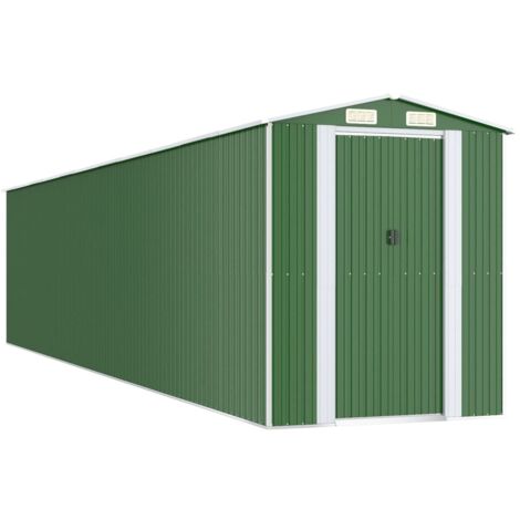 vidaXL Capanno da Giardino Verde 192x938x223 cm Acciaio Zincato