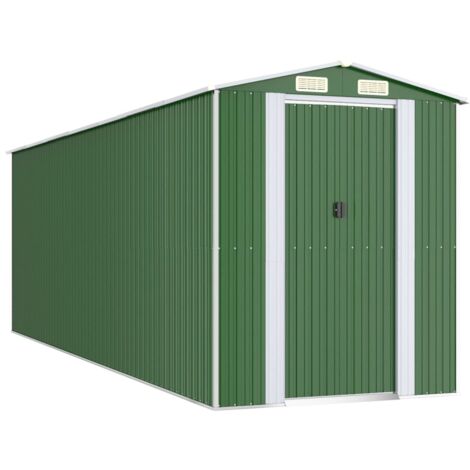 vidaXL Capanno da Giardino Verde 192x606x223 cm Acciaio Zincato