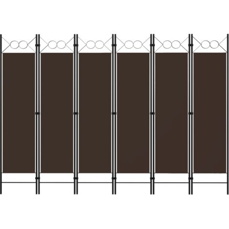 vidaXL Paravento 6 Pannelli Marrone 240x180 cm - Divisorio Decorativo