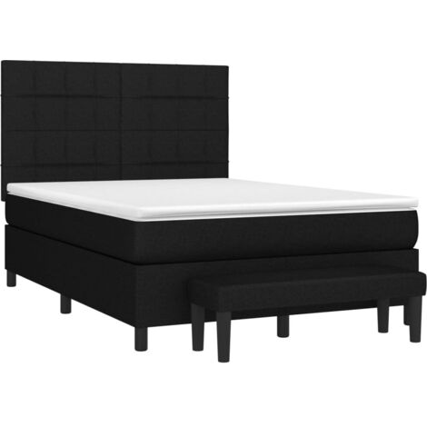vidaXL Giroletto a Molle con Materasso Nero 140x190 cm in Tessuto (1/5)