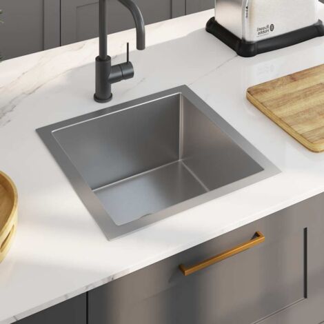 vidaXL Lavello da Cucina Lavorato a Mano in Acciaio Inox
