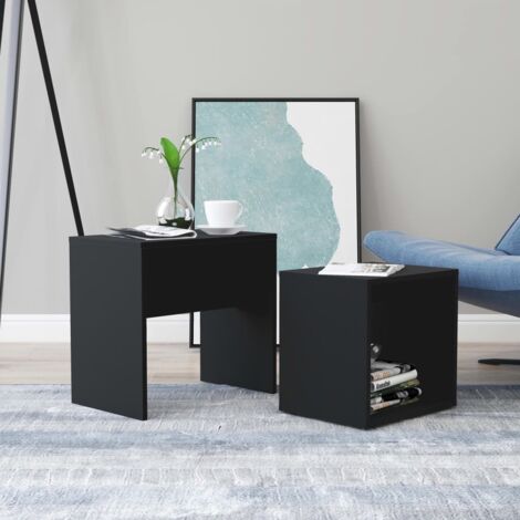 vidaXL Set Tavolini da Salotto Nero 48x30x45 cm in Legno Multistrato