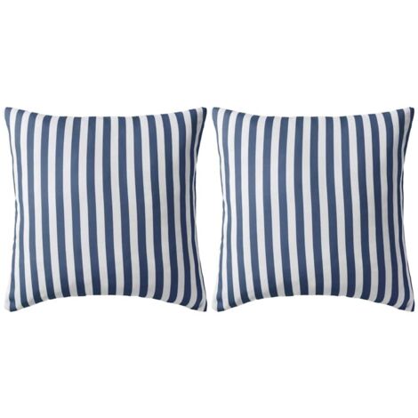 vidaXL Cuscini da Esterno 2 pz Stampa a Righe 45x45 cm Blu