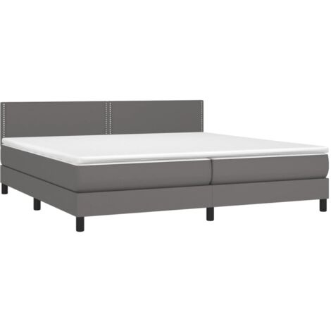 vidaXL Giroletto a Molle con Materasso Grgio 200x200 cm in Similpelle