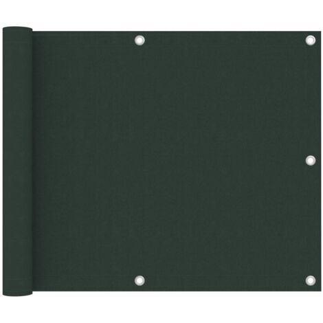 vidaXL Paravento da Balcone Verde Scuro 75x300 cm Tessuto Oxford