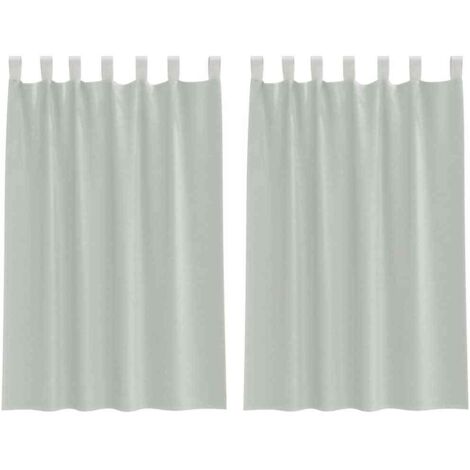 vidaXL Tende in Voile con Passanti 2 pz Grigio Chiaro 140x175 cm