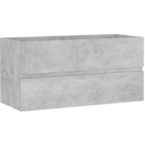 vidaXL Mobile Lavabo Grigio Cemento 90x38,5x45 cm in Legno Multistrato