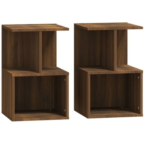 vidaXL Comodini 2 pz Rovere Marrone 35x35x55 cm in Legno Multistrato