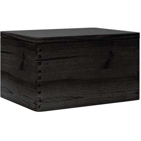 vidaXL Scatola in Legno con Coperchio Nero 40x30x23cm in Legno di Pino