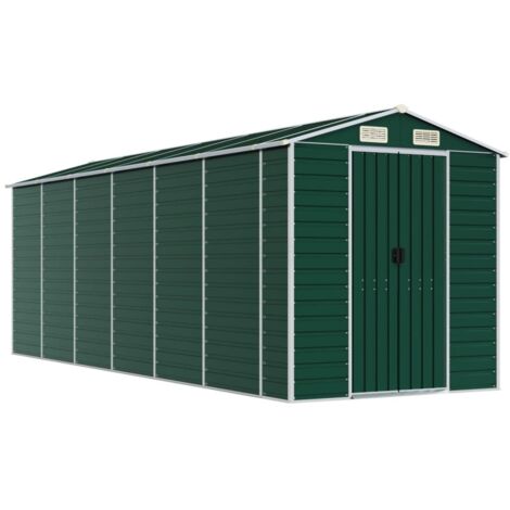 vidaXL Capanno da Giardino Verde 191x555x198 cm in Acciaio Zincato